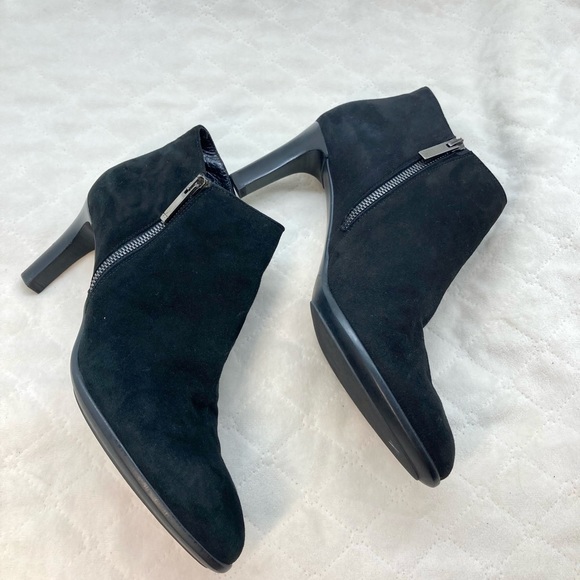 Aquatalia Dina Black Suede Booties - Picture 8 of 11
